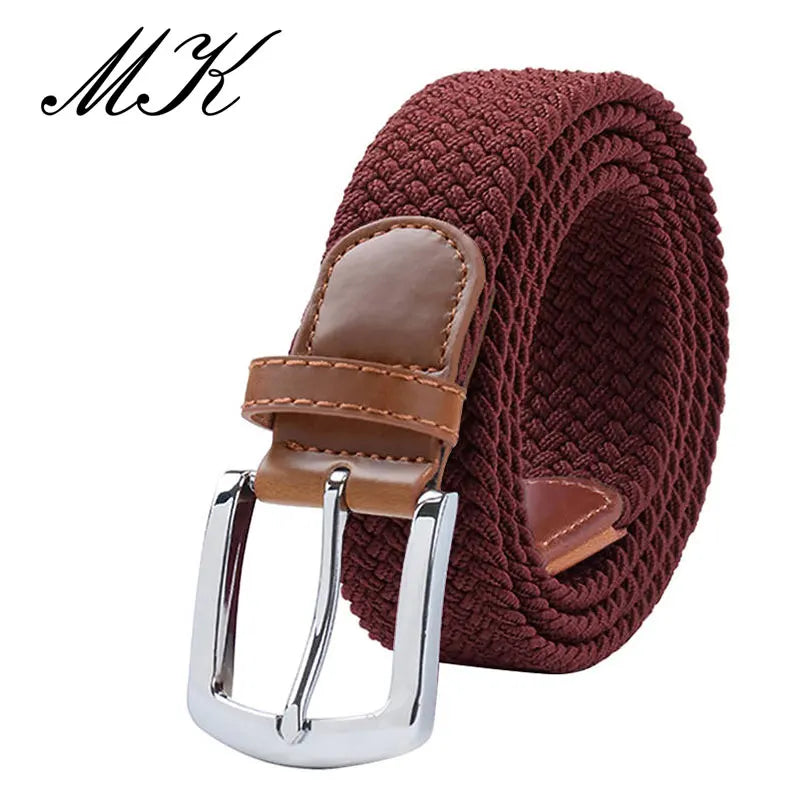 MaiKun Men's Canvas Elastic Belt – Military Pin Buckle