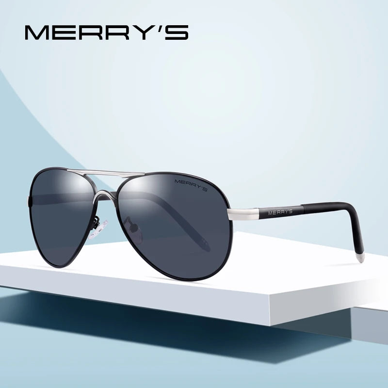 Merry's Men's HD Polarised Pilot Sunglasses — Aluminium Frame