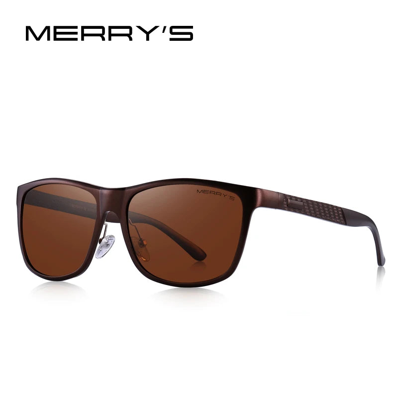 Merry's Men's HD Polarised Rectangle Sunglasses — Aluminium Frame