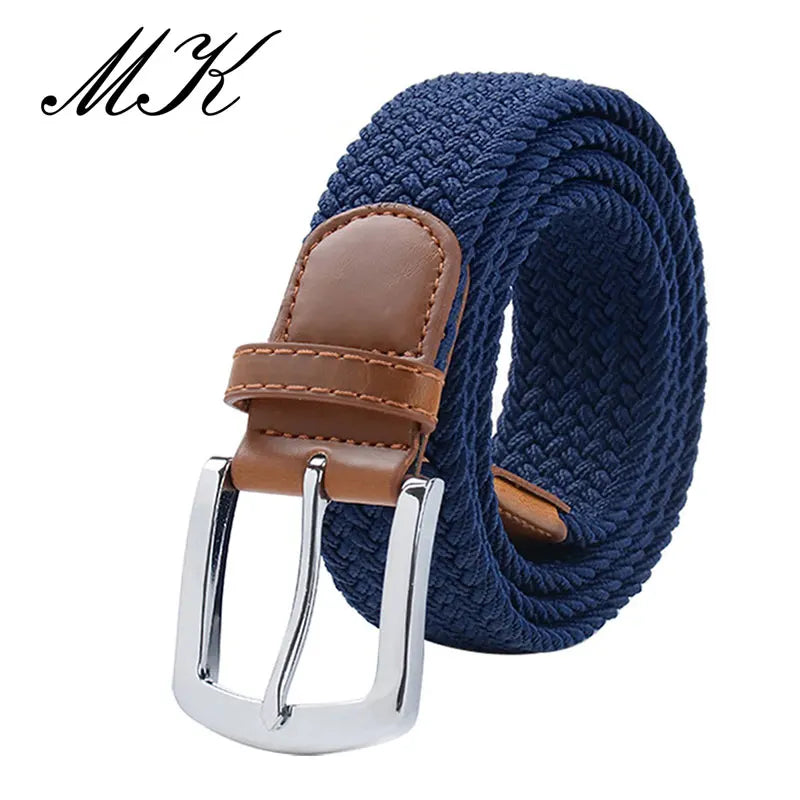 MaiKun Men's Canvas Elastic Belt – Military Pin Buckle