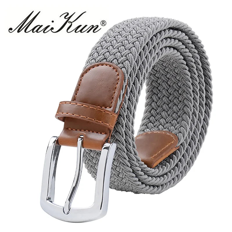 MaiKun Men's Belts for Men Metal Pin Buckle Elastic Male Belt Military Tactical Belt