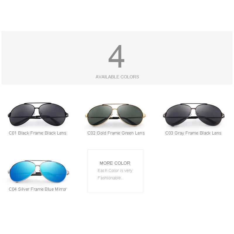 Merry's Men's Classic Aviation Polarised Sunglasses
