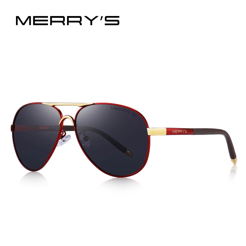 Merry's Men's HD Polarised Pilot Sunglasses — Aluminium Frame