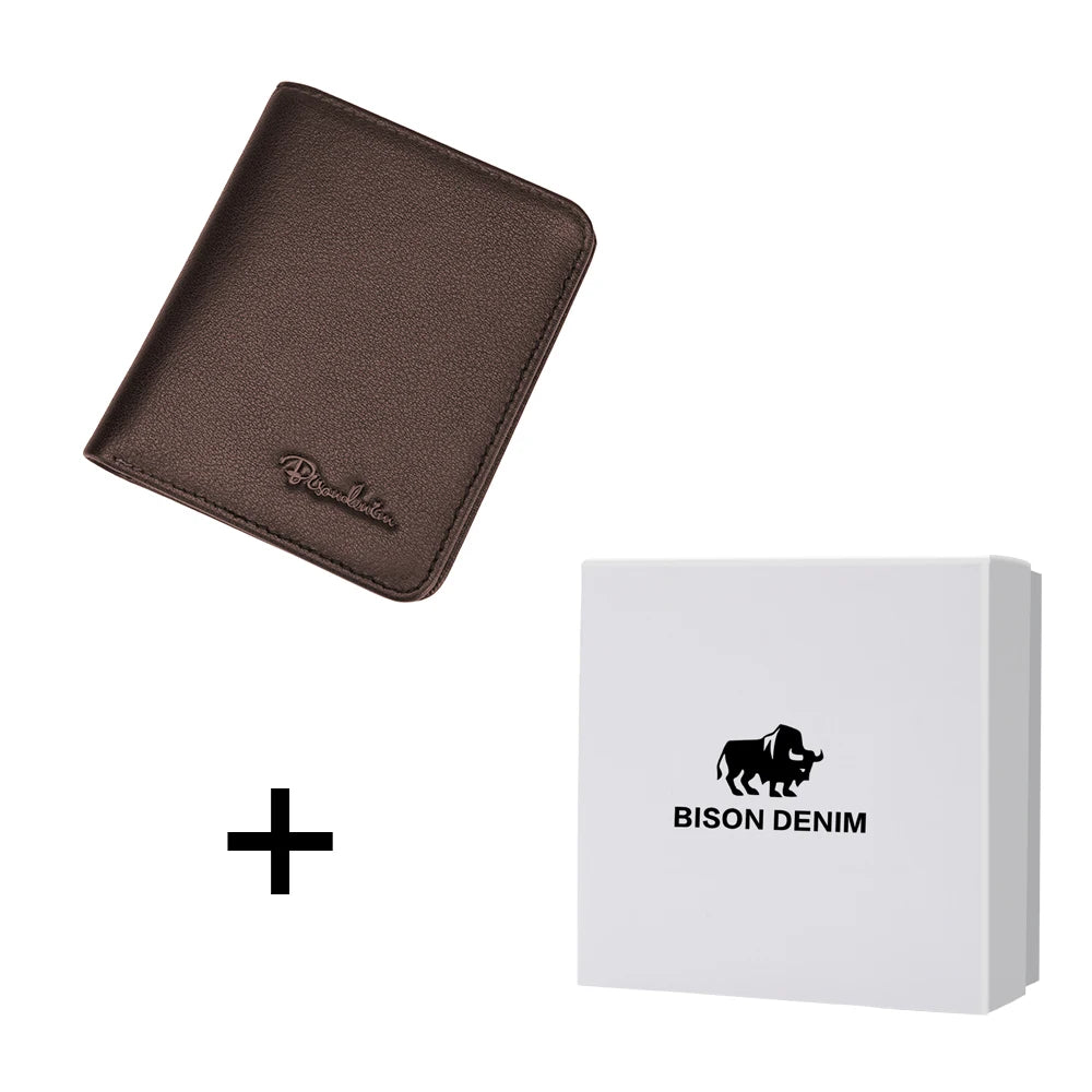 BISON DENIM Leather Bifold Wallet – Gift Edition