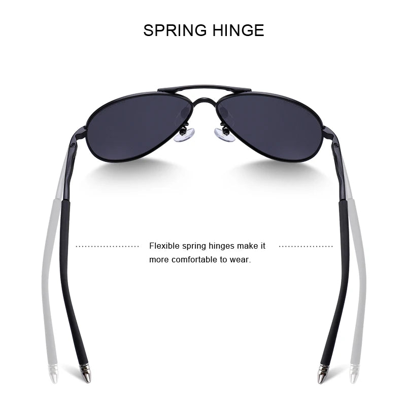 Merry's Men's HD Polarised Pilot Sunglasses — Aluminium Frame