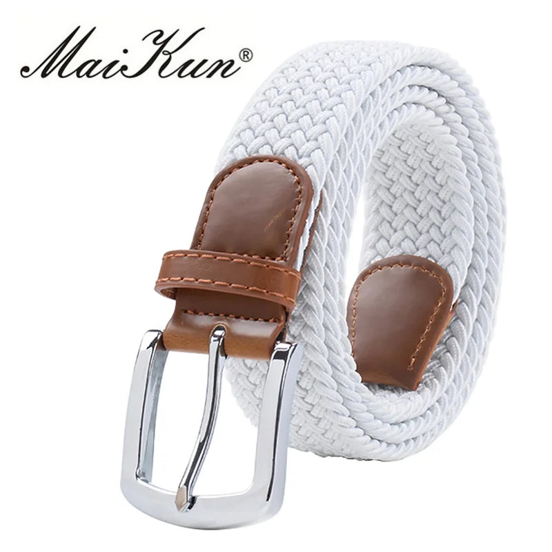 MaiKun Men's Belts for Men Metal Pin Buckle Elastic Male Belt Military Tactical Belt