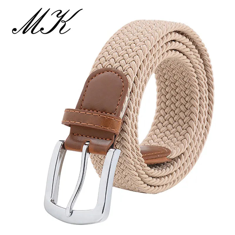 MaiKun Men's Canvas Elastic Belt – Military Pin Buckle