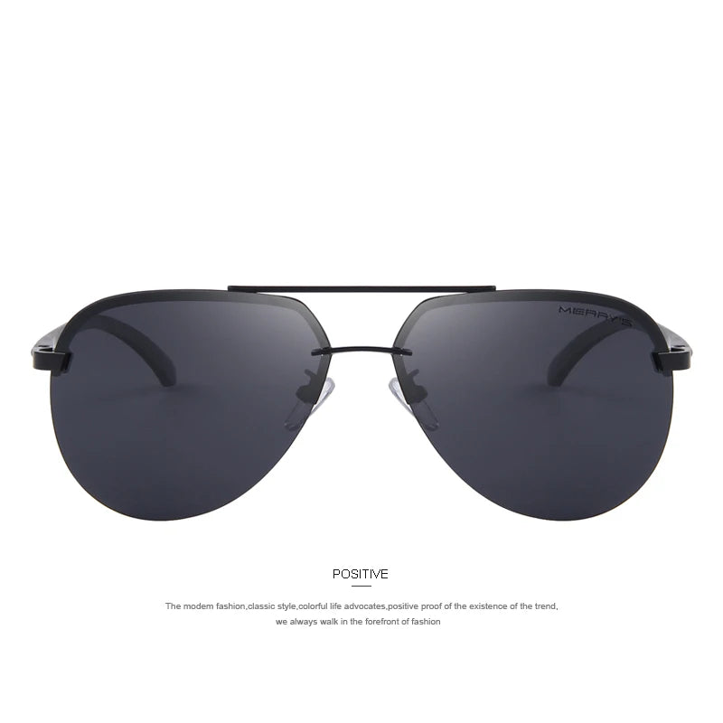 Merry's Men's Polarised Rimless Sunglasses — Aluminium Alloy Frame