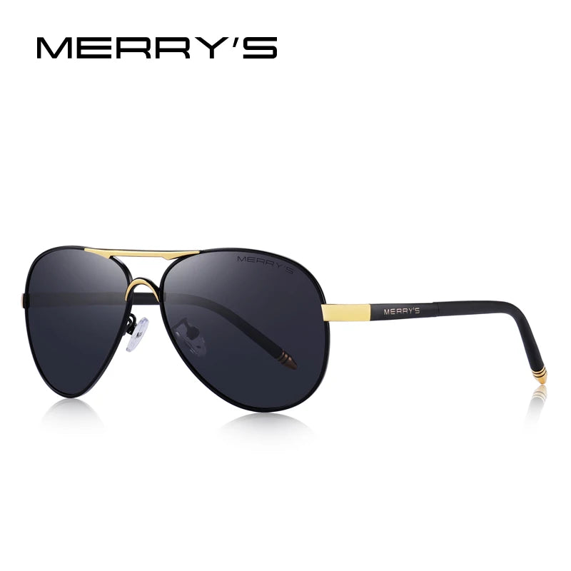 Merry's Men's HD Polarised Pilot Sunglasses — Aluminium Frame