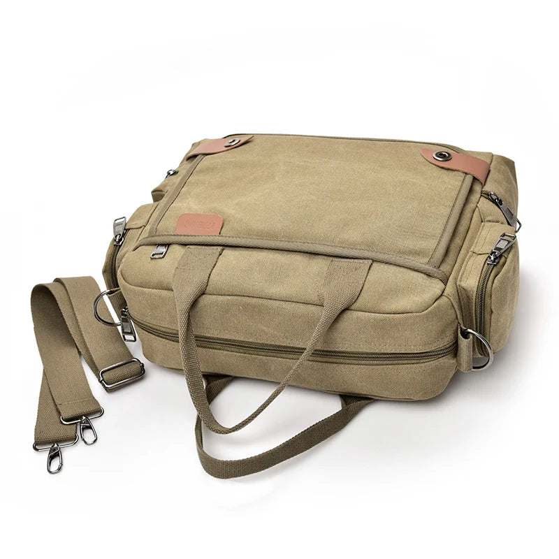 Men's Canvas Satchel Crossbody & Shoulder Bag – Large Capacity Messenger for Travel & Daily Use