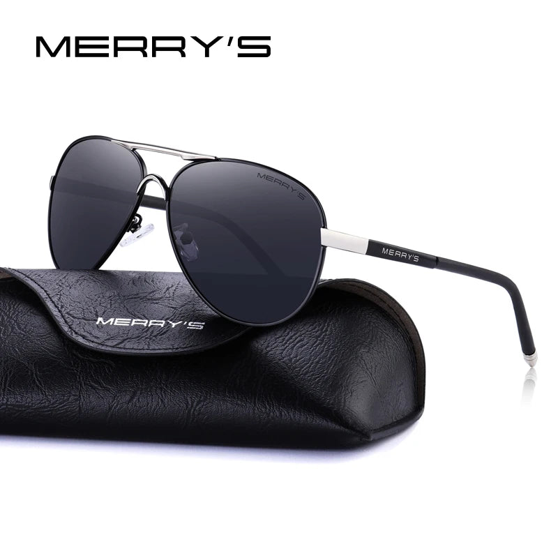 Merry's Men's HD Polarised Pilot Sunglasses — Aluminium Frame