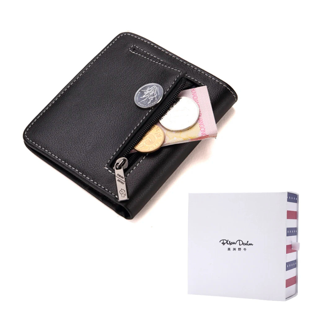 BISON DENIM Genuine Leather Bifold Wallet