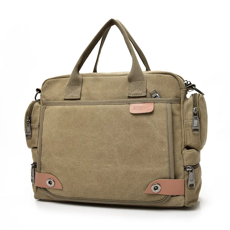Men's Canvas Satchel Crossbody & Shoulder Bag – Large Capacity Messenger for Travel & Daily Use