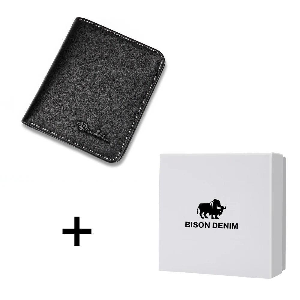 BISON DENIM Leather Bifold Wallet – Gift Edition