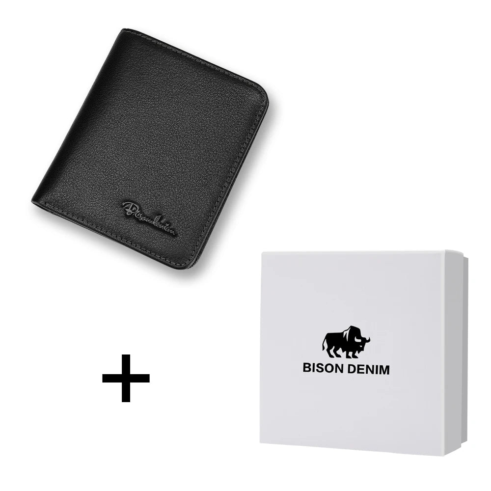 BISON DENIM Leather Bifold Wallet – Gift Edition