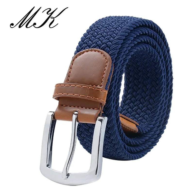 MaiKun Men's Canvas Elastic Belt – Military Pin Buckle