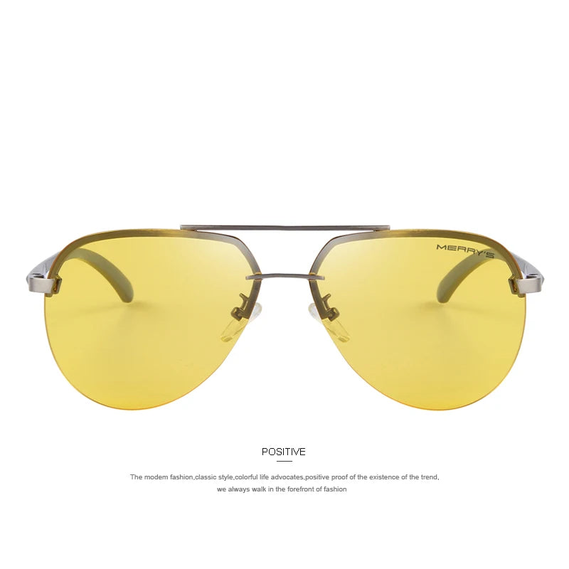 Merry's Men's Polarised Rimless Sunglasses — Aluminium Alloy Frame