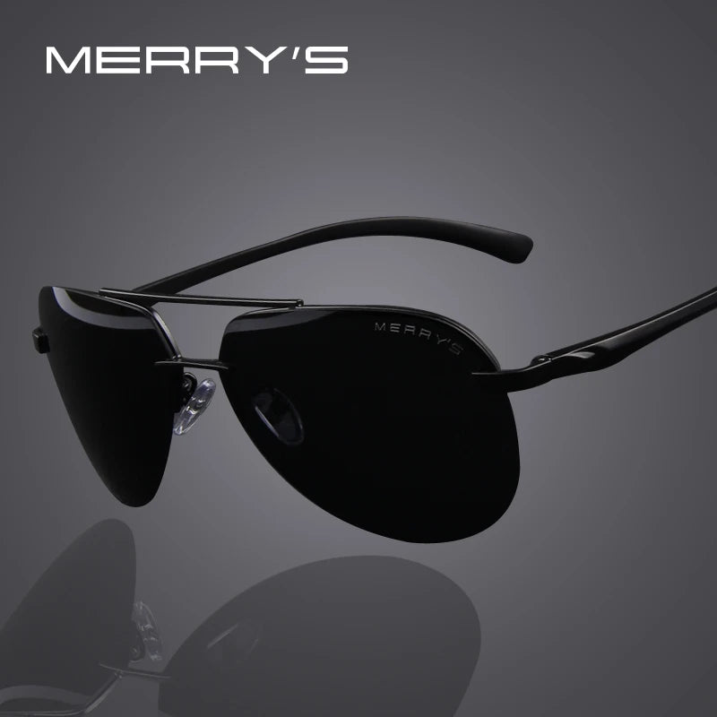Merry's Men's Polarised Rimless Sunglasses — Aluminium Alloy Frame
