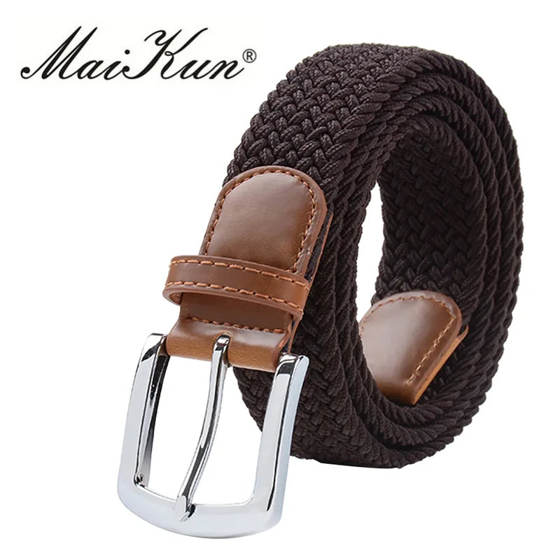 MaiKun Men's Belts for Men Metal Pin Buckle Elastic Male Belt Military Tactical Belt