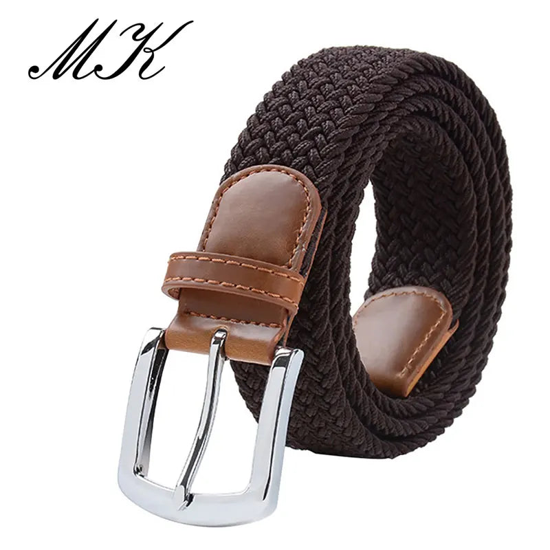MaiKun Men's Canvas Elastic Belt – Military Pin Buckle