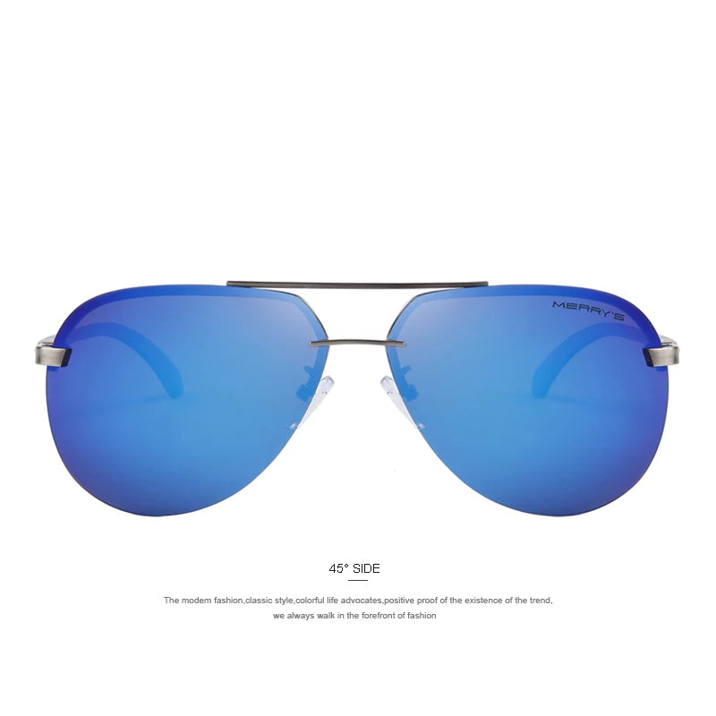 Merry's Men's Polarised Rimless Sunglasses — Aluminium Alloy Frame
