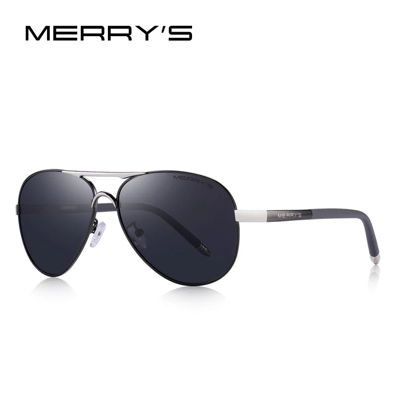 Merry's Men's HD Polarised Pilot Sunglasses — Aluminium Frame