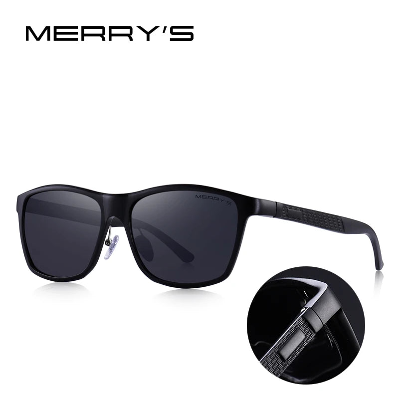 Merry's Men's HD Polarised Rectangle Sunglasses — Aluminium Frame