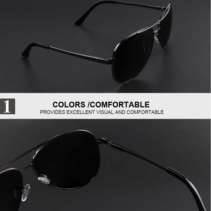 Merry's Men's Polarised Pilot Sunglasses — Day & Night Vision