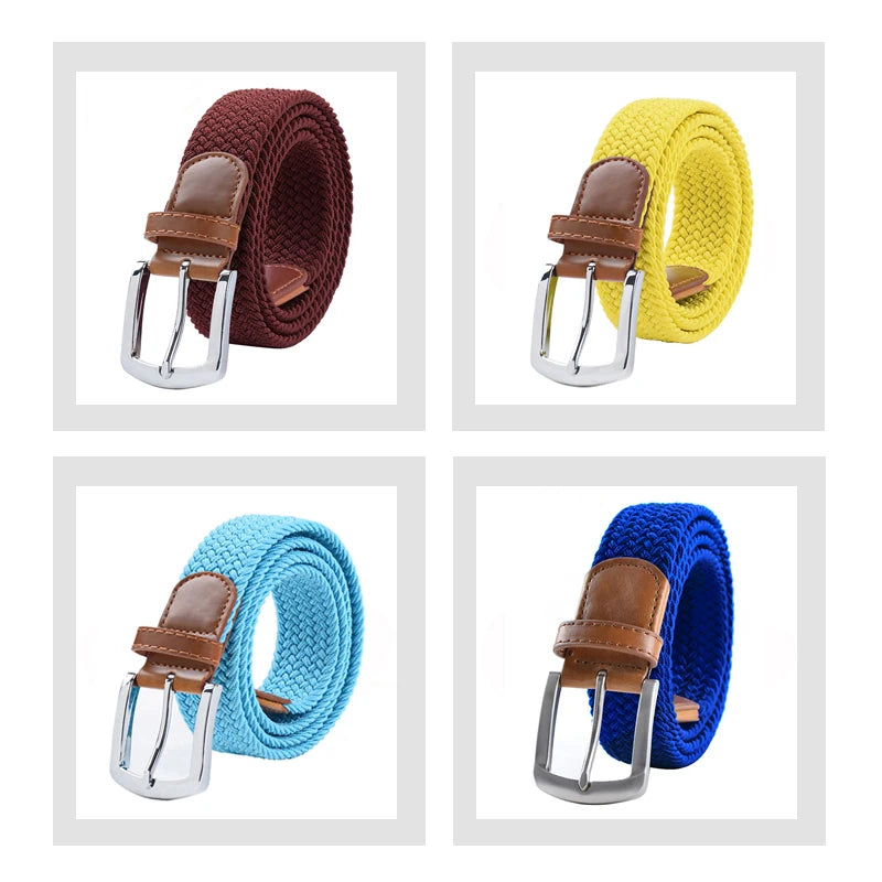 MaiKun Men's Canvas Elastic Belt – Military Pin Buckle