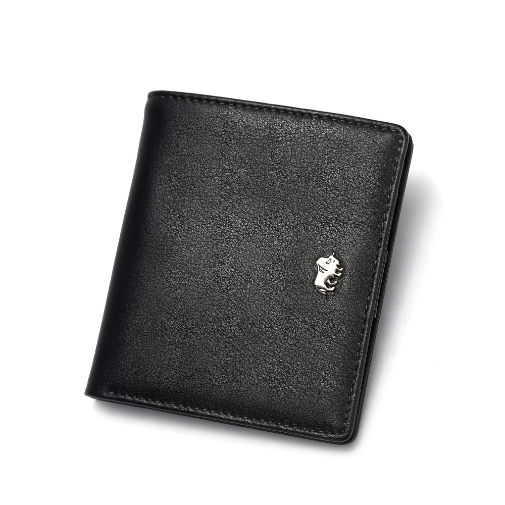 BISON DENIM RFID Blocking Leather Wallet with Coin Pocket