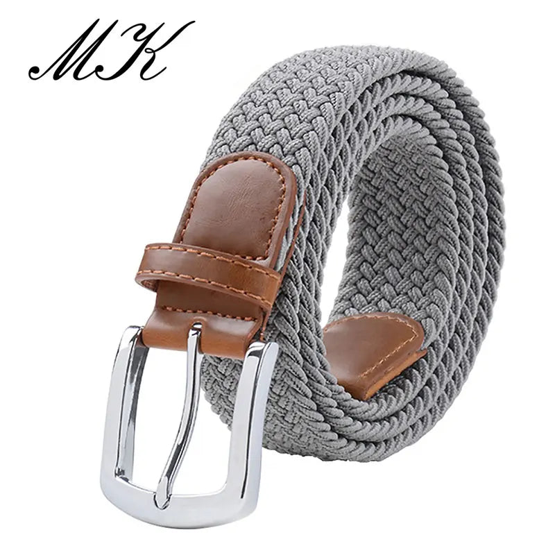 MaiKun Men's Canvas Elastic Belt – Military Pin Buckle