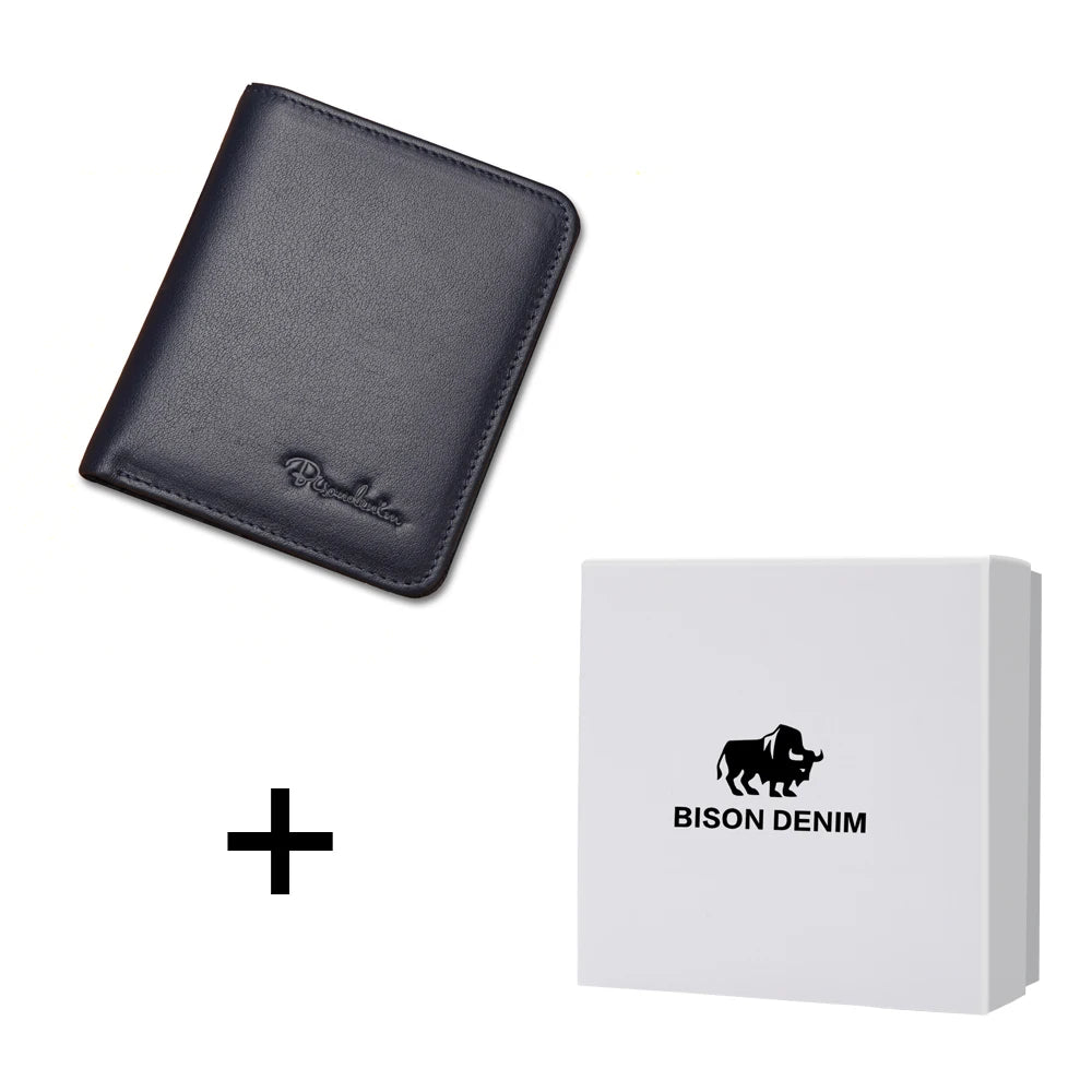 BISON DENIM Leather Bifold Wallet – Gift Edition