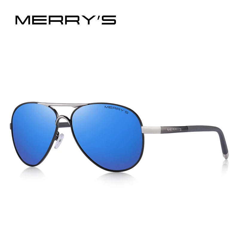 Merry's Men's HD Polarised Pilot Sunglasses — Aluminium Frame