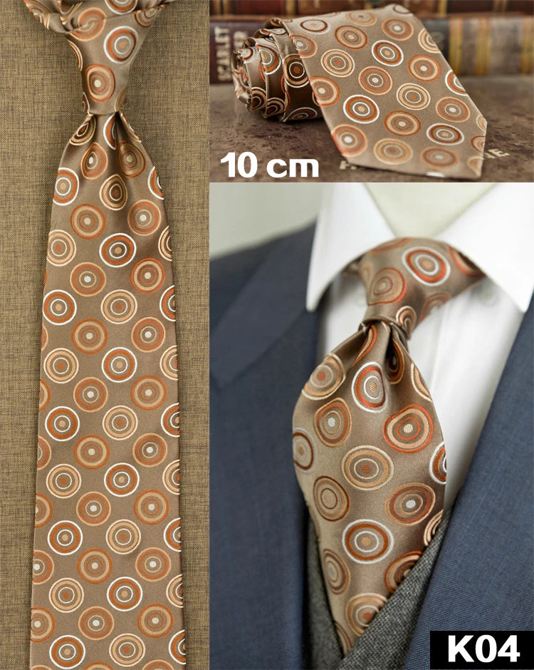 Men's 100% Silk Jacquard Necktie – Paisley, Abstract & Geometric Patterns