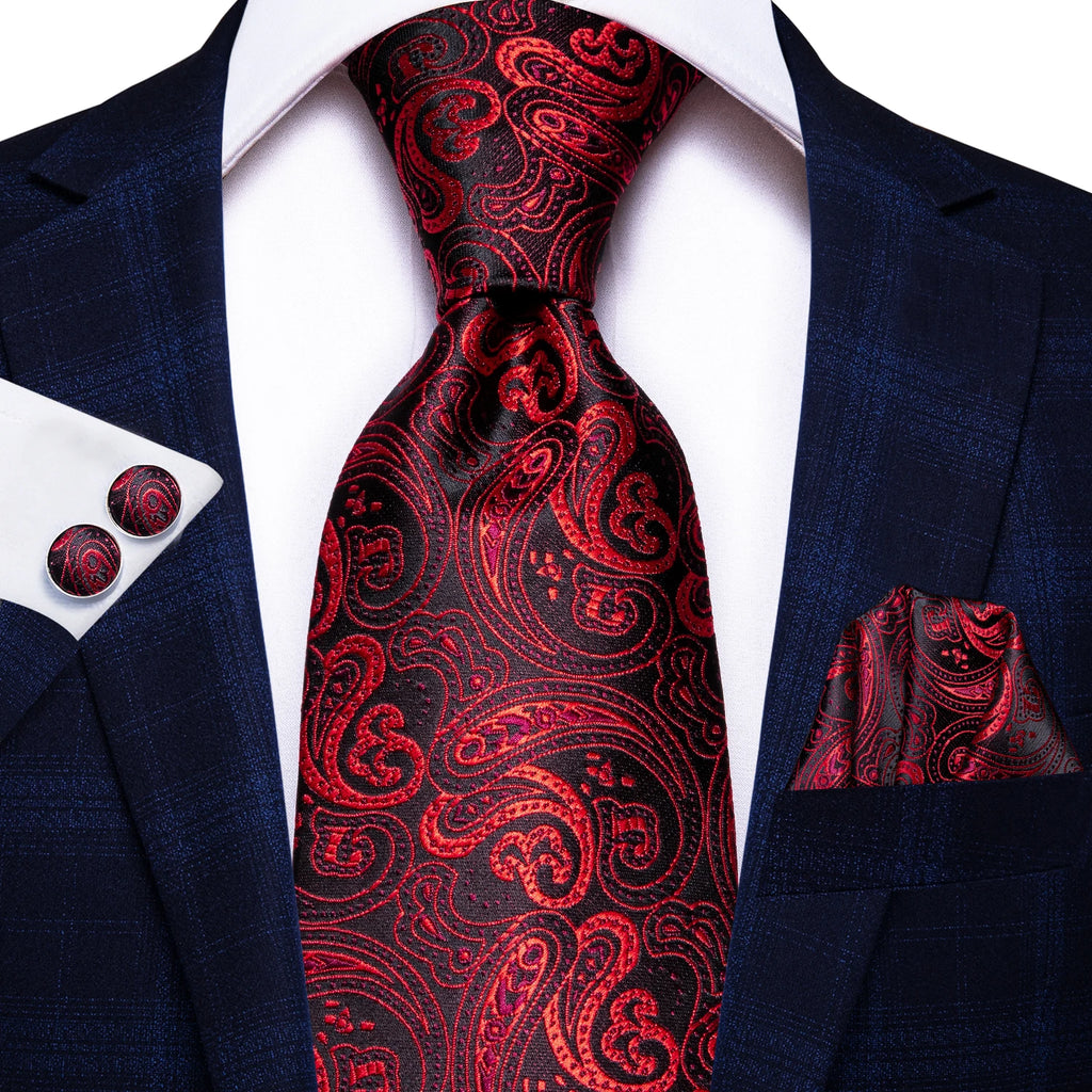 Hi-Tie Men's 100% Silk Paisley Necktie – 8.5cm | 15 Colours