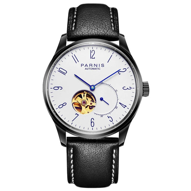 men automatic watch,mens watches PARNIS man self wind mechanical wristwatch waterproof clock ultrathin relogio top luxury brand