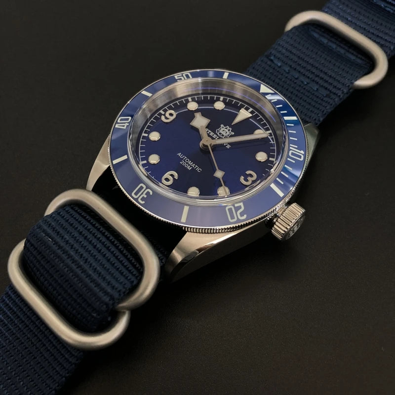 STEELDIVE Men Automatic Watch 41.1mm Diver Mechanical Wristwatch 20ATM Waterproof BGW-9 Luminous Ceramic Bezel NH35