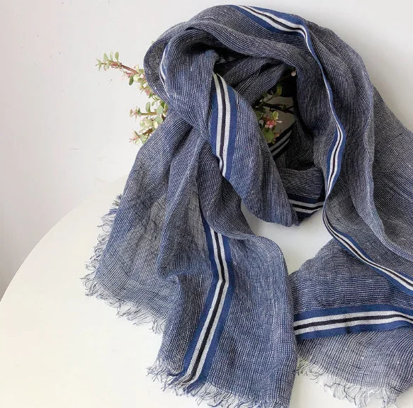 Men's 100% Linen Scarf | Lightweight Shawl & Wrap