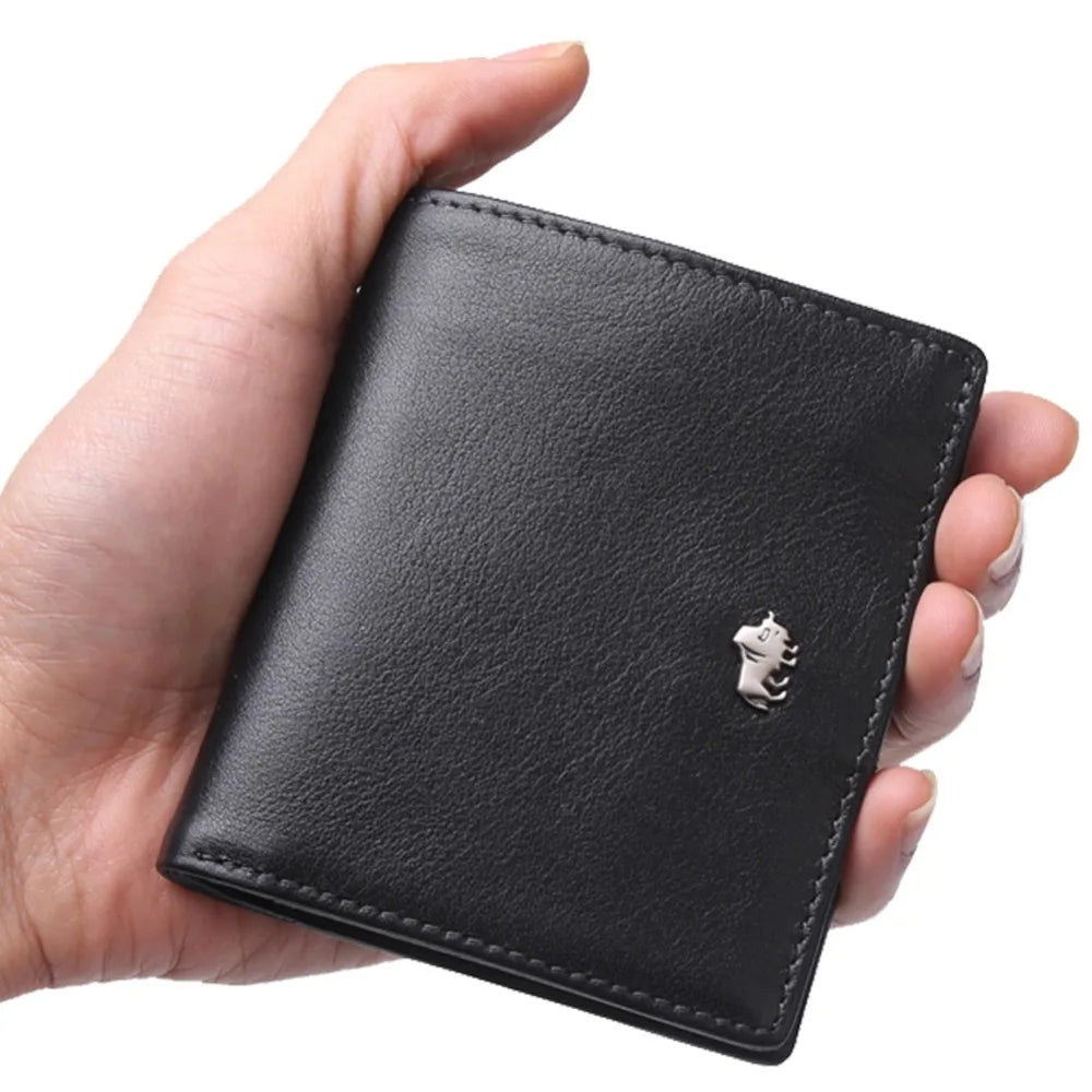 BISON DENIM RFID Blocking Leather Wallet with Coin Pocket