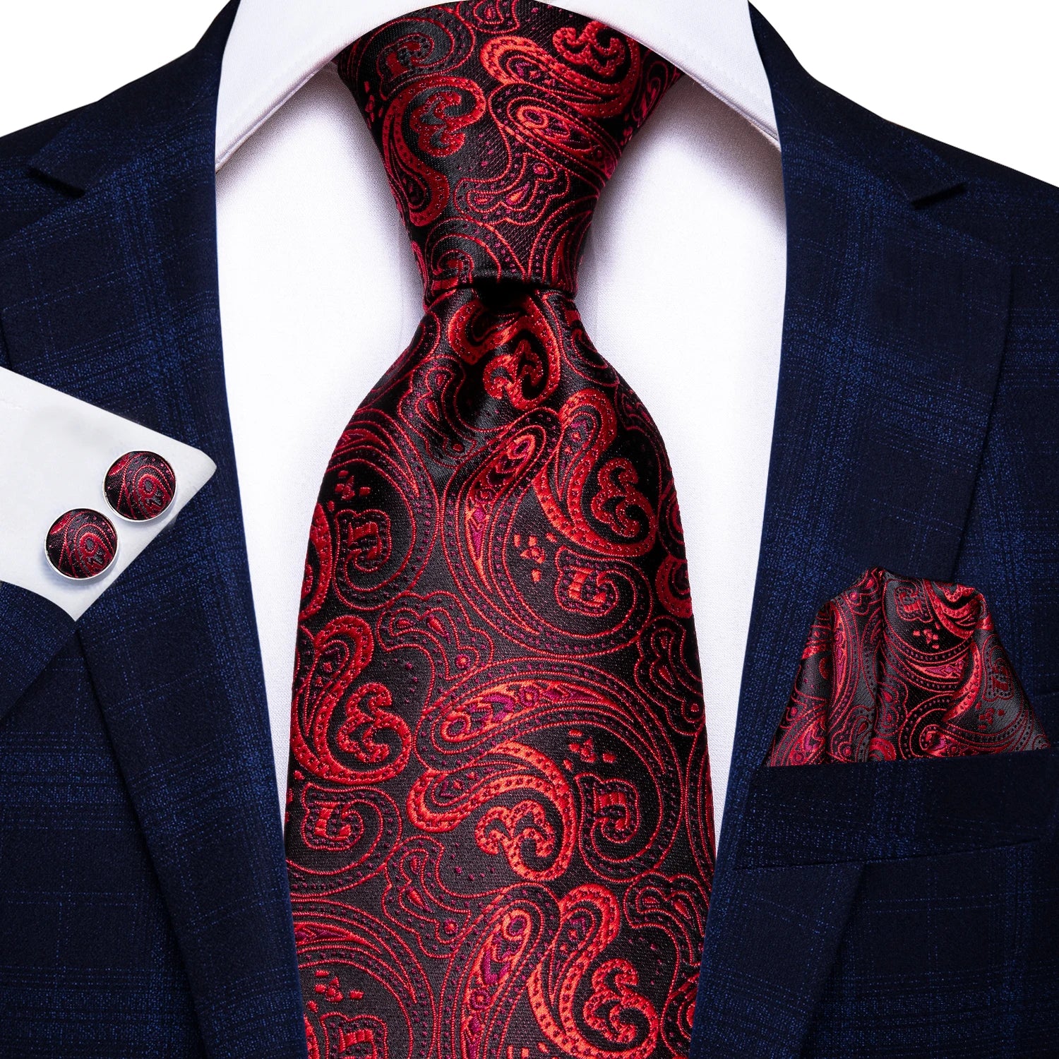 Hi-Tie Men's 100% Silk Paisley Necktie – 8.5cm | 15 Colours