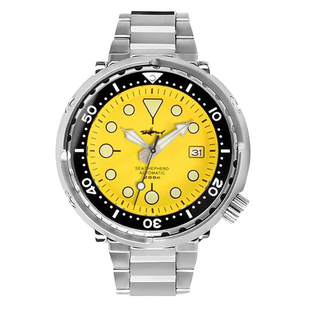 HEIMDALLR Men Automatic Watch 47mm Tuna Mechanical Wristwatch Diver 20ATM Waterproof Luminous Sapphire Mirror Ceramic Bezel NH35