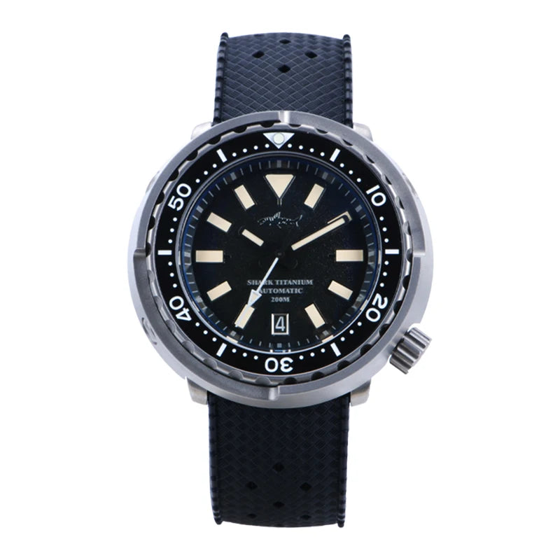 HEIMDALLR Men Automatic Watch 44mm Tuna Mechanical Wristwatch Titanium Case Luminous Diver 20Bar Waterproof Sapphire Sport NH35