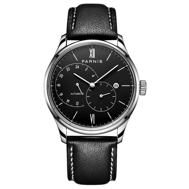 men automatic watch,mens watches PARNIS man self wind mechanical wristwatch waterproof clock ultrathin relogio top luxury brand