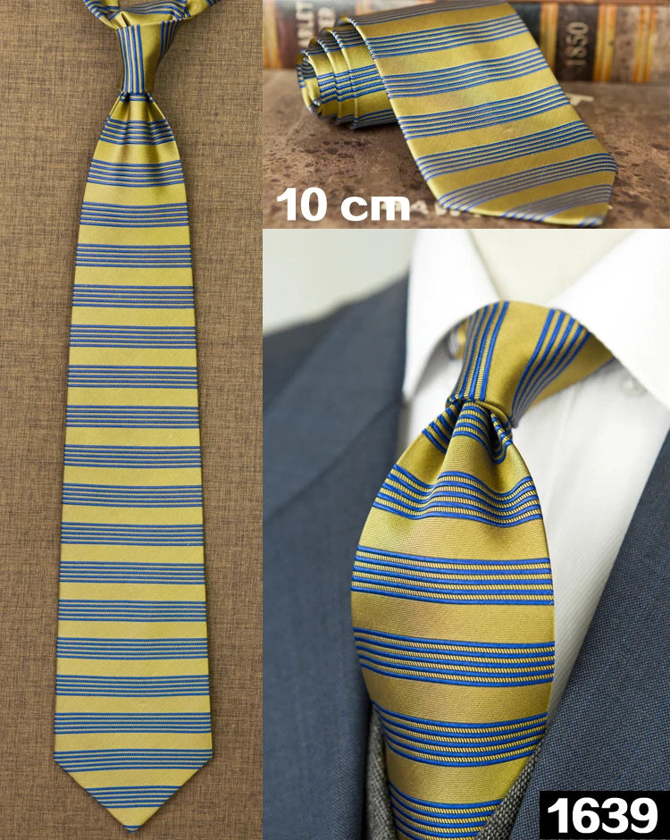 Men's 100% Silk Jacquard Necktie – Geometric, Floral, Checked & Solid