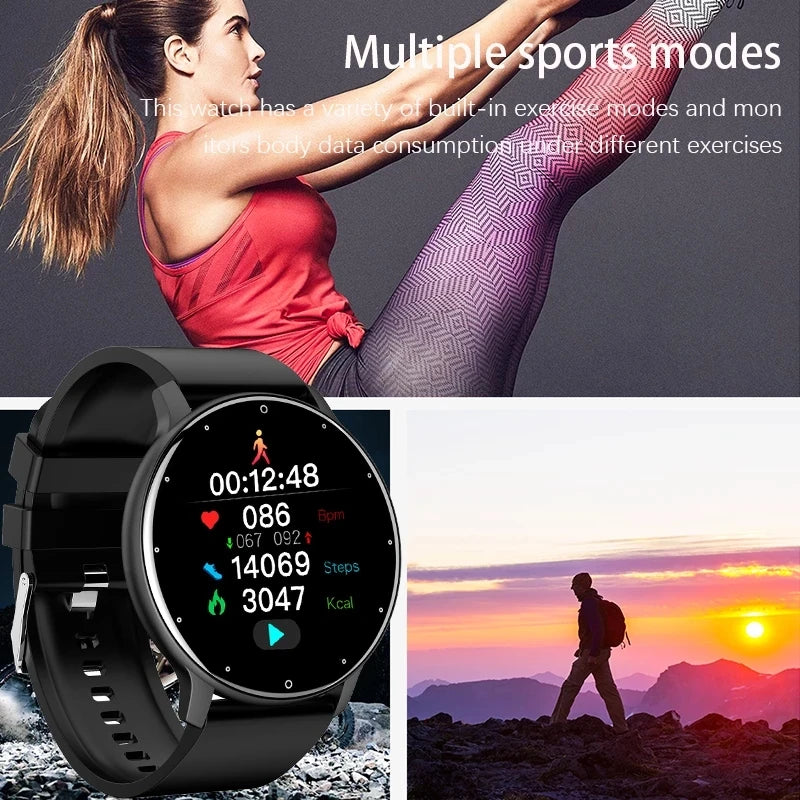 LIGE Smart Watch – 1.28" Round Display, Heart Rate, Blood Pressure, IP67