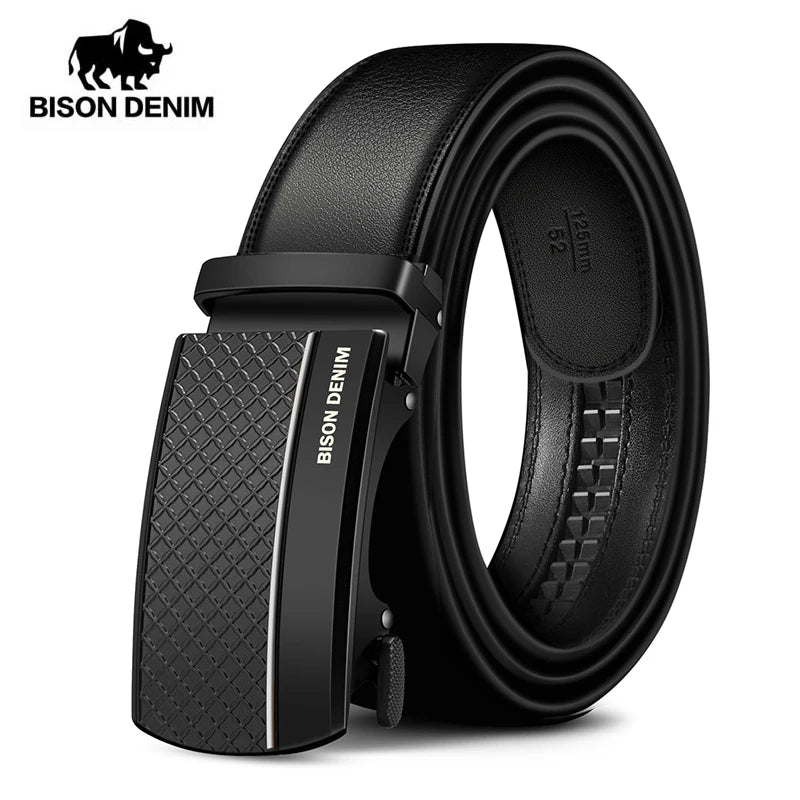 BISON DENIM Genuine Leather Automatic Buckle Belt