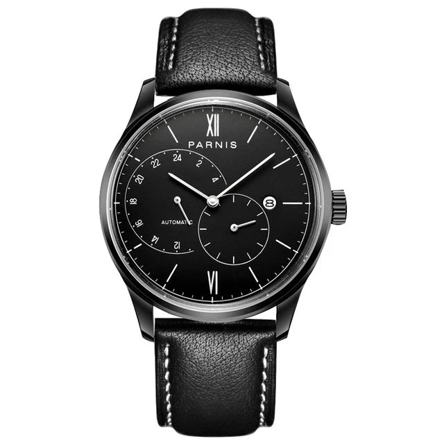 men automatic watch,mens watches PARNIS man self wind mechanical wristwatch waterproof clock ultrathin relogio top luxury brand