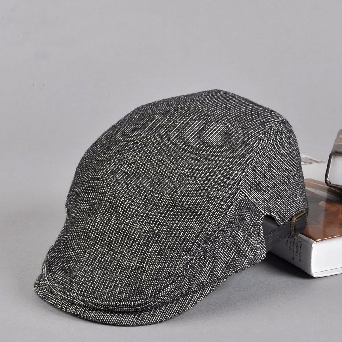 Men's Cotton Flat Cap – Leather Strap Ivy Hat