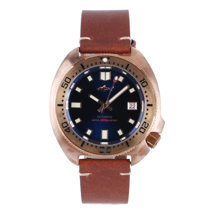 HEIMDALLR Men Dive Watch Bronze Turtle Case Automatic Mechanical Wristwatch Diver 200m Waterproof C3 Luminous Sapphire NH35