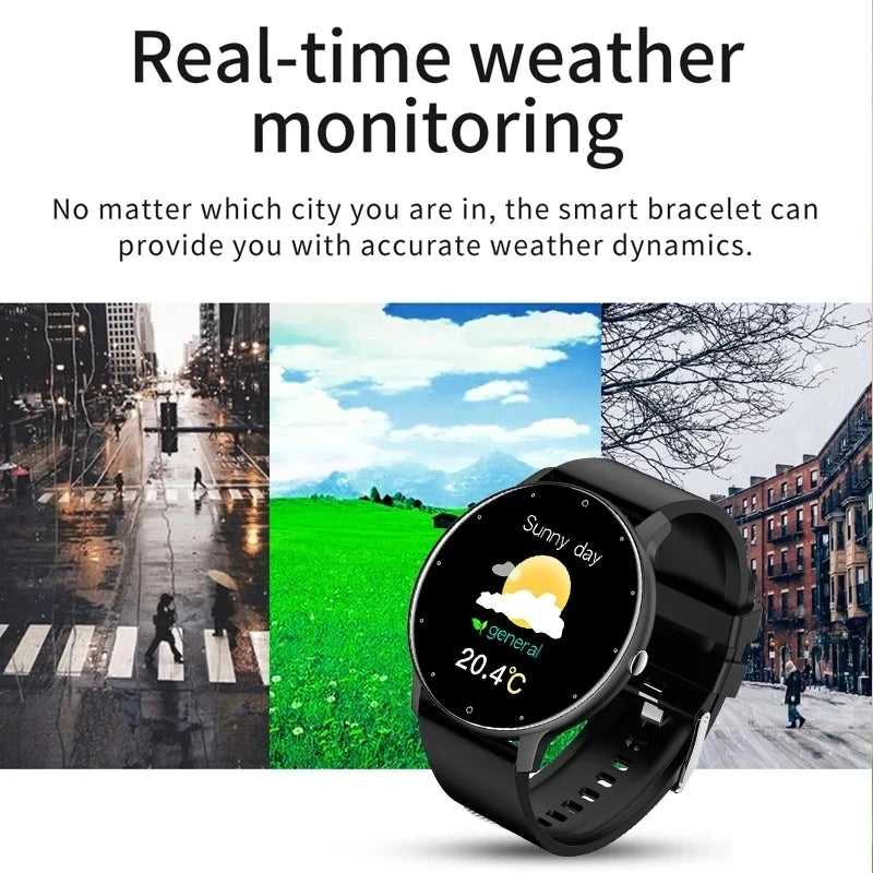 LIGE Smart Watch – 1.28" Round Display, Heart Rate, Blood Pressure, IP67
